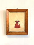Antique watercolour in bird's eye maple frame