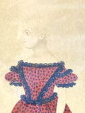 Antique watercolour in bird's eye maple frame