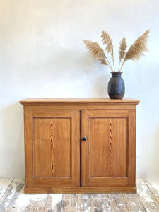 Victorian pitch pine school cupboard