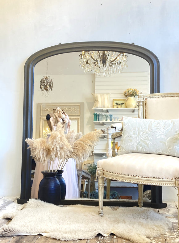 Large Victorian overmantle mirror with original mercury plate