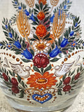 4 German glasses with enamel handpainted flowers