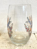 4 German glasses with enamel handpainted flowers