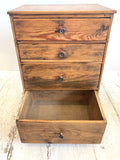 Rustic pine tabletop drawers