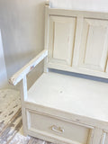 Painted vintage pine settle bench
