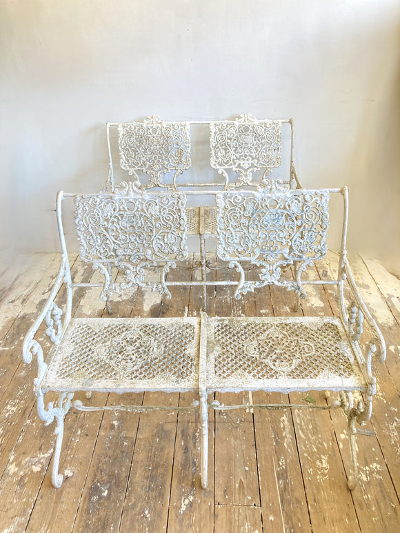 Pair of vintage garden benches
