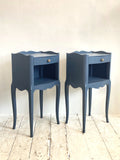 Painted vintage French bedside tables