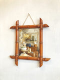 Old French faux bamboo mirror A
