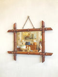 Old French faux bamboo mirror B