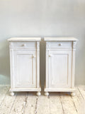 Pair of painted pine bedside cabinets