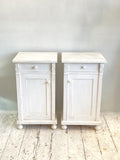 Pair of painted pine bedside cabinets