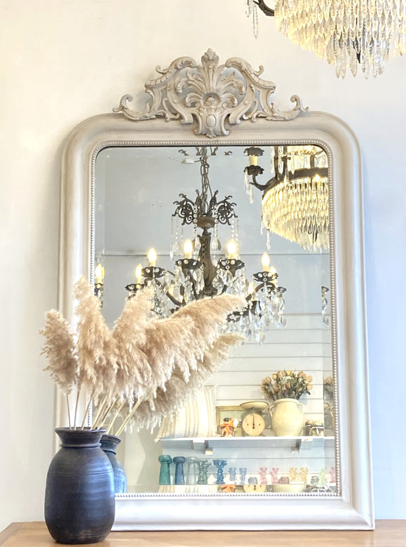 C19th crested Louis Philippe mirror