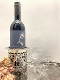 Victorian silver plated bottle coaster