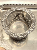 Victorian silver plated bottle coaster