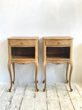Pair of vintage French oak bedsides