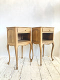 Pair of vintage French oak bedsides