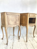 Pair of vintage French oak bedsides