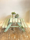 Old French child's picnic bench in original paint