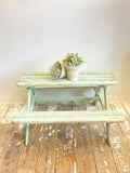 Old French child's picnic bench in original paint