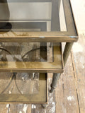 Vintage brass & smoked glass nest of tables