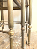 Vintage brass & smoked glass nest of tables
