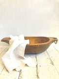 Rustic handcarved dough bowl