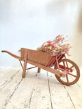 Old pink French child's wheelbarrow