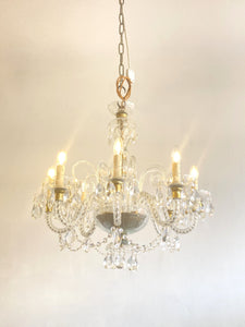 Vintage 8 arm Venetian glass & crystal chandelier