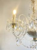 Vintage 8 arm Venetian glass & crystal chandelier