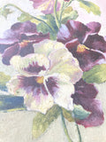 Vintage oil on board - Pansies