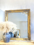 Shabby antique French gilt mirror