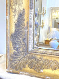 Shabby antique French gilt mirror