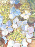 Vintage floral oil on board