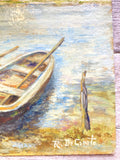 Oil on card - Boats