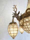 Stag head button empire chandelier