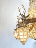 Stag head button empire chandelier