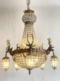 Stag head button empire chandelier