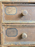 Rustic antique tabletop drawers