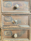 Rustic antique tabletop drawers