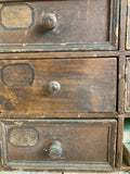 Rustic antique tabletop drawers