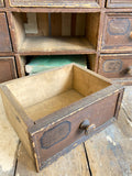 Rustic antique tabletop drawers