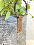 Tall galvanised tub planter