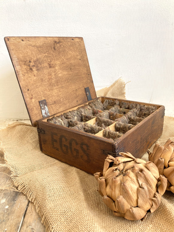 Old wooden egg box
