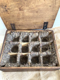 Old wooden egg box