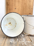 Old English enamel buckets
