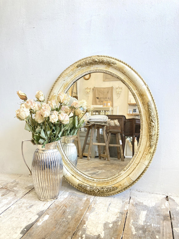C19th French oval mirror