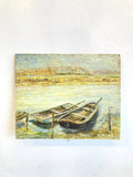 Oil on card - Boats