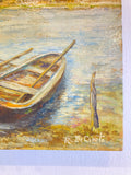 Oil on card - Boats