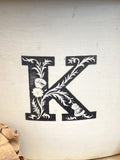 Large Victorian stoneware 'K' for Kitchen Bowl