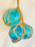 3 glass fishing floats