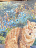 Framed oil on board - Ginger Cat